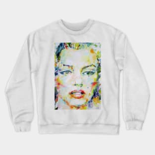 MARILYN MONROE watercolor portrait .6 Crewneck Sweatshirt